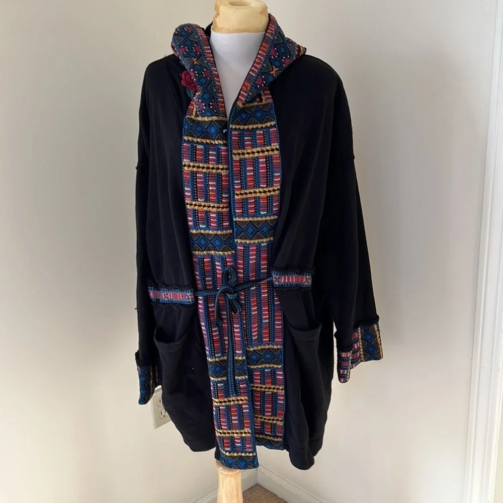 NWT! Johnny Was XL Tia embroidered hooded anorak coat.